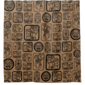 Tribal MAYA altertümliches Maskenmuster 1 Duschvorhang (Vorderseite)