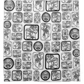 Tribal MAYA altertümliches Maskenmuster 1 Duschvorhang (Vorderseite)