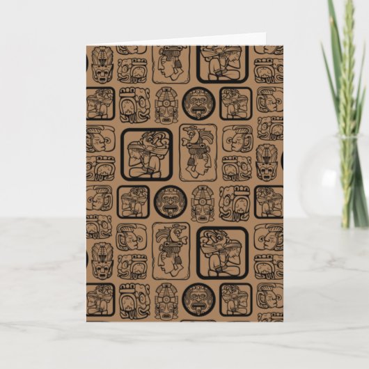 Tribal MAYA altertümliches Maskenmuster 1 Karte (Vorderseite)