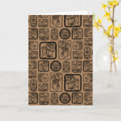 Tribal MAYA altertümliches Maskenmuster 1 Karte (Gelbe Blume)