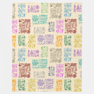 Tribal MAYA altertümliches Maskenmuster 4 Fleecedecke