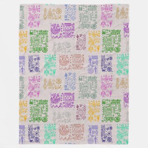 Tribal MAYA altertümliches Maskenmuster 5 Fleecedecke