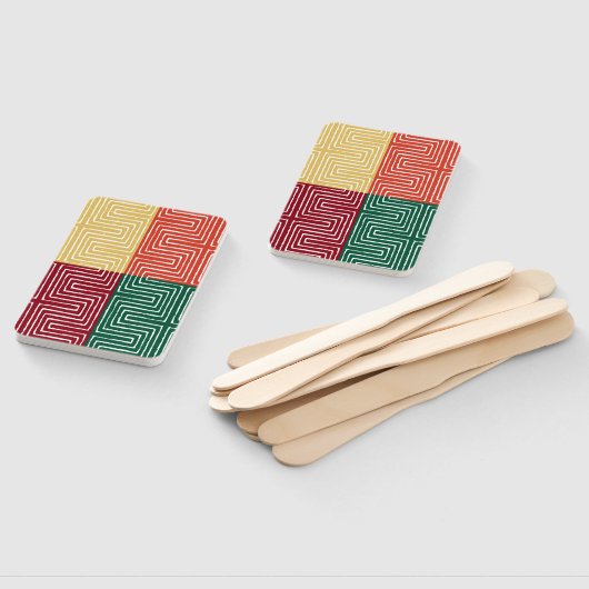 Tribal Maze Pan African Pattern Mud Tuch Fächer (Non-assembled)