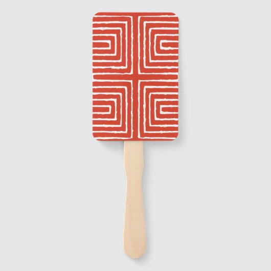 Tribal Maze Pan African Pattern Mud Tuch Fächer (Rückseite)