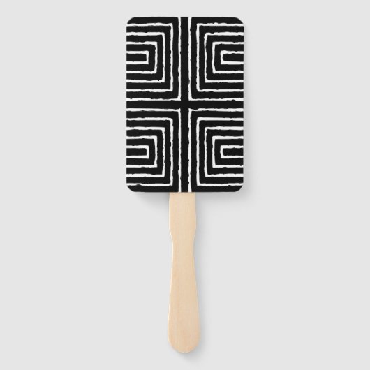 Tribal Maze Pan African Pattern Mud Tuch Fächer (Rückseite)