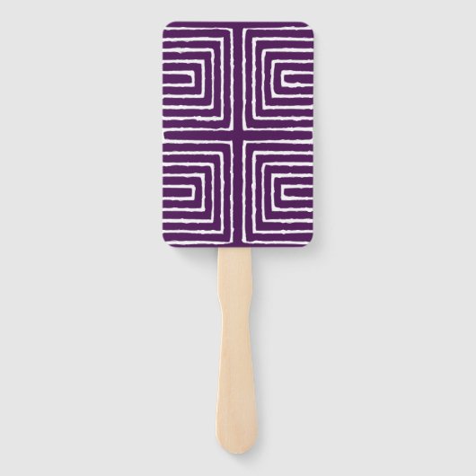 Tribal Maze Pan African Pattern Mud Tuch Fächer (Rückseite)