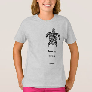 Tribal-Meeres-Schildkröte, schwarz und links T-Shirt