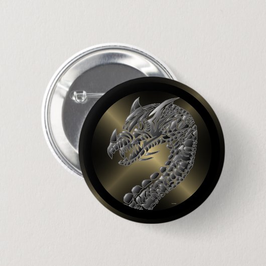 Tribal Metallic Dragon Button (Vorne & Hinten)