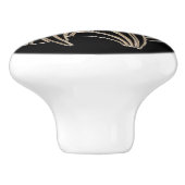 Tribal Metallic Howling Wolf Emblem Keramikknauf (Seitenansicht)