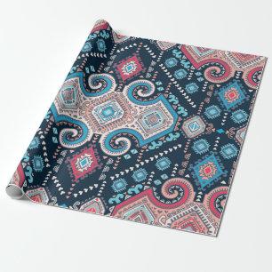 Tribal mexikanisches vintage-ethnisches nahtloses geschenkpapier