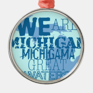 Tribal Michigan Michigama Great Waters Up North Ornament Aus Metall