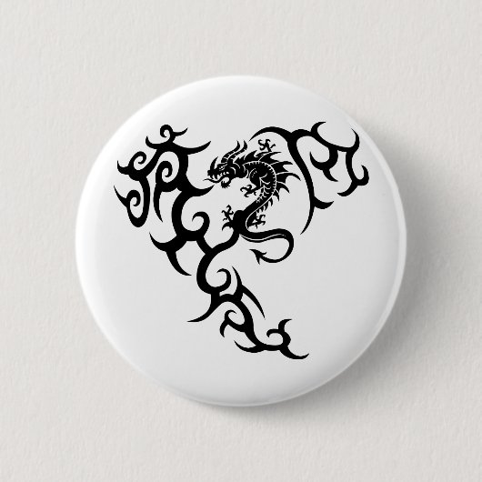Tribal mit Drache Button (Vorderseite)