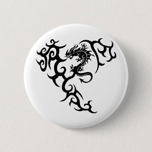Tribal mit Drache Button