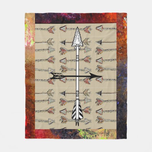 Tribal Modern Arrows Fleece Throw Blanket (Vorderseite)