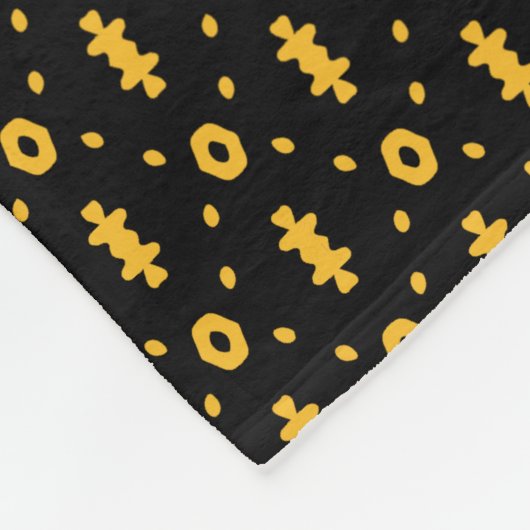 Tribal Modern Mudcloth Muster Fleece Blanket (Ecke)