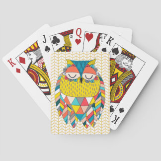 Tribal Modern Owl Illustration Spielkarten