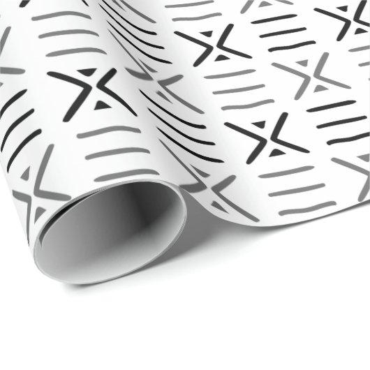 Tribal Modern Two Toned Xline Mud Tuch Geschenkpapier (Rolleneckpunkt)