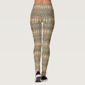 Tribal Moon Brown Tan Blue Leggings (Rückseite)