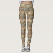 Tribal Moon Brown Tan Blue Leggings (Vorderseite)