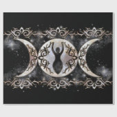 Tribal Moonstone Goddess Triple Moon Geschenkpapier (Flach)