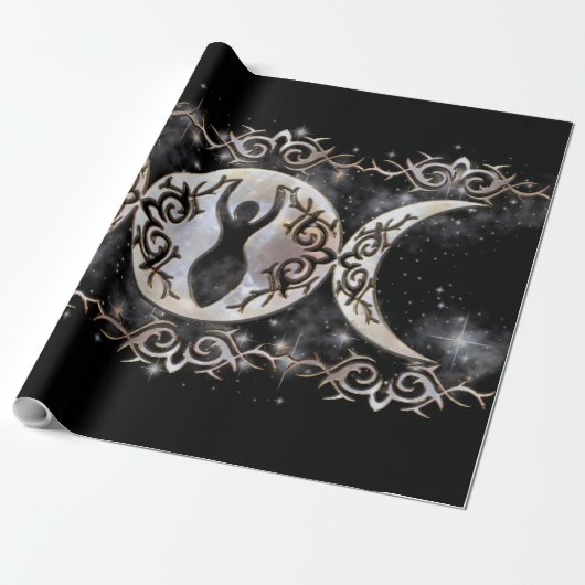 Tribal Moonstone Goddess Triple Moon Geschenkpapier (Ungerollt)