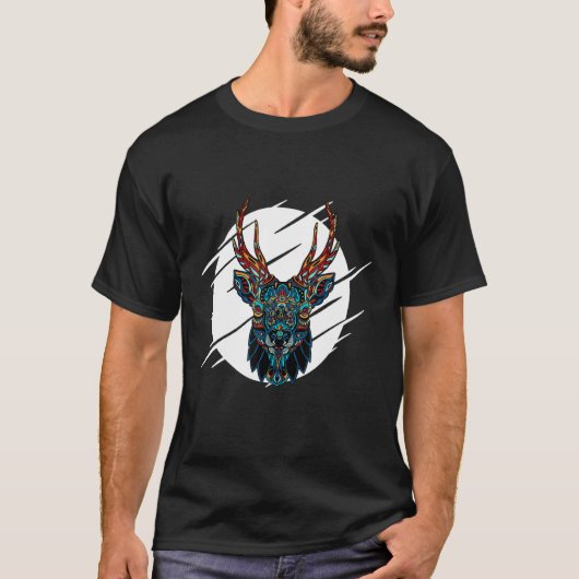 Tribal Moose Head T-Shirt (Vorderseite)
