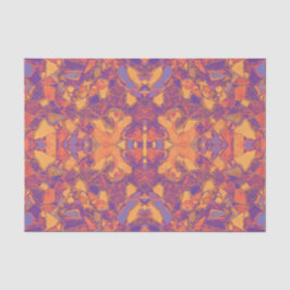 Tribal Mosaik Lila Orange Yellow Bohemisch Seidenpapier