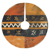 Tribal motifs in black and earth tones polyester weihnachtsbaumdecke (Vorderseite)