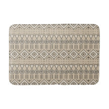 Tribal Mudcloth Muster, Creme, Beige, Schwarz