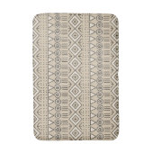 Tribal Mudcloth Muster, Creme, Beige, Schwarz Badematte (Vorderseite Vertikal)