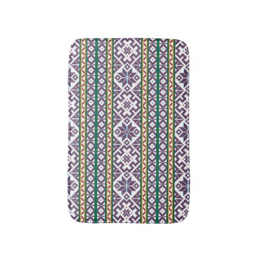 Tribal Multicfarbenes altes Symbol Folkloredesign Badematte (Vorderseite Vertikal)