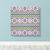 Tribal Multicfarbenes altes Symbol Folkloredesign Leinwanddruck (Insitu (Holzboden))
