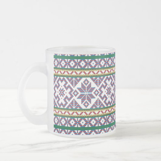 Tribal Multicfarbenes altes Symbol Folkloredesign Mattglastasse (Links)
