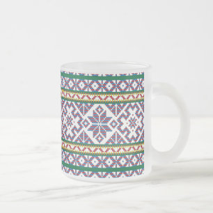 Tribal Multicfarbenes altes Symbol Folkloredesign Mattglastasse