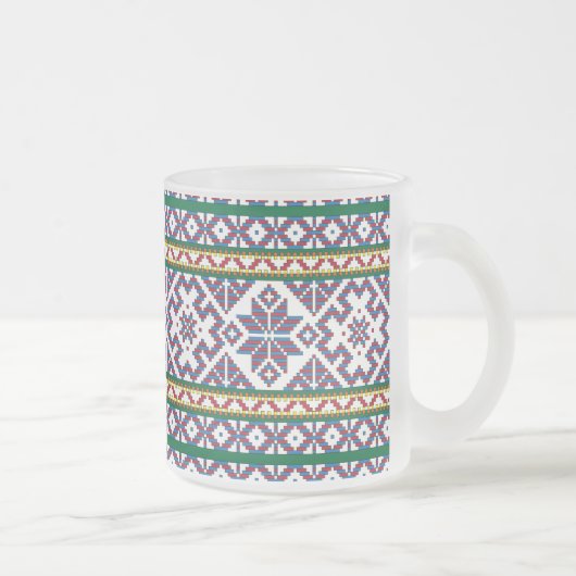 Tribal Multicfarbenes altes Symbol Folkloredesign Mattglastasse (Rechts)