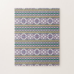 Tribal Multicfarbenes altes Symbol Folkloredesign Puzzle