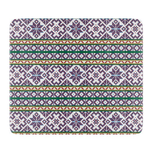 Tribal Multicfarbenes altes Symbol Folkloredesign Schneidebrett (Vorderseite)