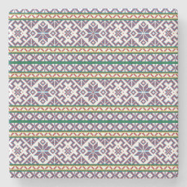 Tribal Multicfarbenes altes Symbol Folkloredesign Steinuntersetzer