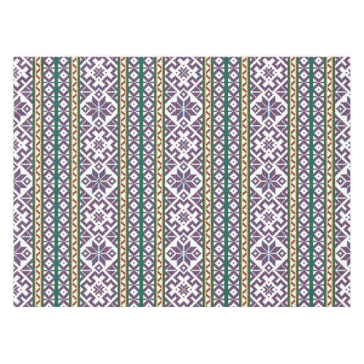 Tribal Multicfarbenes altes Symbol Folkloredesign Tischdecke (Vorderseite (Horizontal))