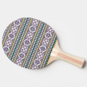 Tribal Multicfarbenes altes Symbol Folkloredesign Tischtennis Schläger (Seitenansicht)