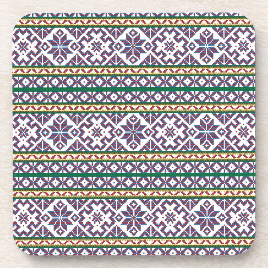 Tribal Multicfarbenes altes Symbol Folkloredesign Untersetzer (Vorderseite)