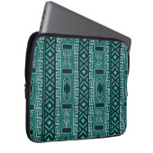 Tribal Muster Aquamarin und schwarz Laptopschutzhülle (Vorne Rechts)