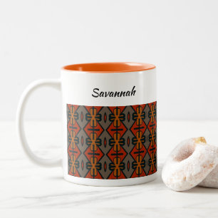 Tribal Muster farbig Zweifarbige Tasse