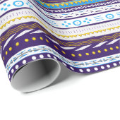 Tribal Muster Mix Wrapping Paper Geschenkpapier (Rolleneckpunkt)