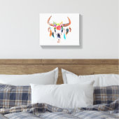 Tribal Muster und Bull Skull Leinwanddruck (Insitu (Schlafzimmer))