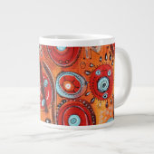 Tribal Muster Warme Farben Jumbo-Tasse (Vorderseite Rechts)