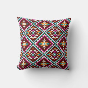 Tribal nahtlos buntes geometrisches Muster Kissen