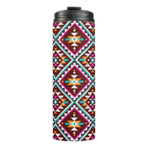 Tribal nahtlos buntes geometrisches Muster Thermosbecher