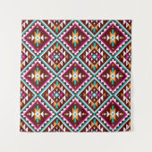 Tribal nahtlos buntes geometrisches Muster Wandteppich (Vorderseite (Horizontal))