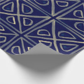 Tribal Nahtlose Blaue geometrische Muster. Striped Geschenkpapier (Ecke)